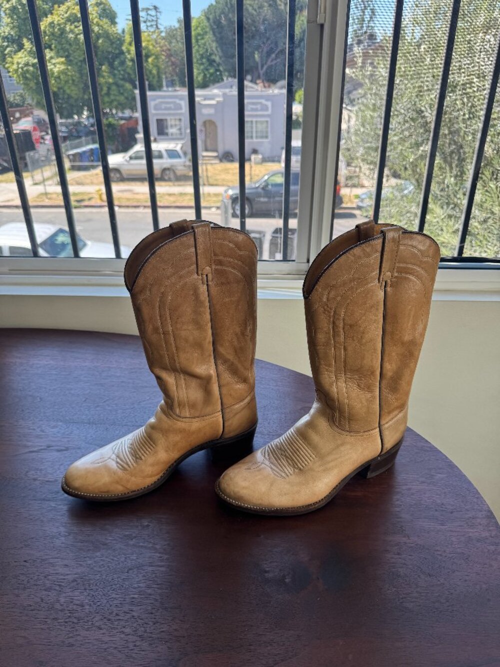 Vintage J. Chisholm USA Made Tan Leather Cowboy Boots – Men’s 11D